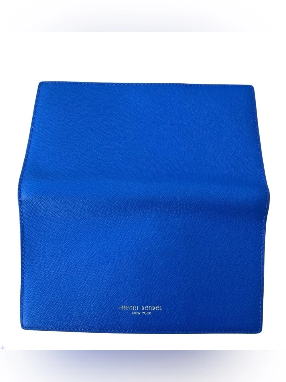 Henri Bendel New York Blue Saffiano Leather Continental Wallet